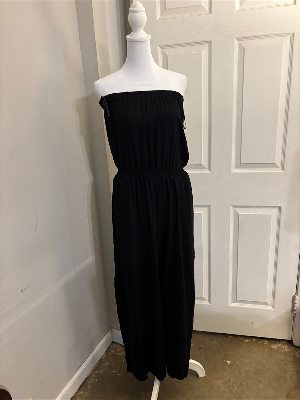 escapada Black Strapless Wide-Leg Jumpsuit